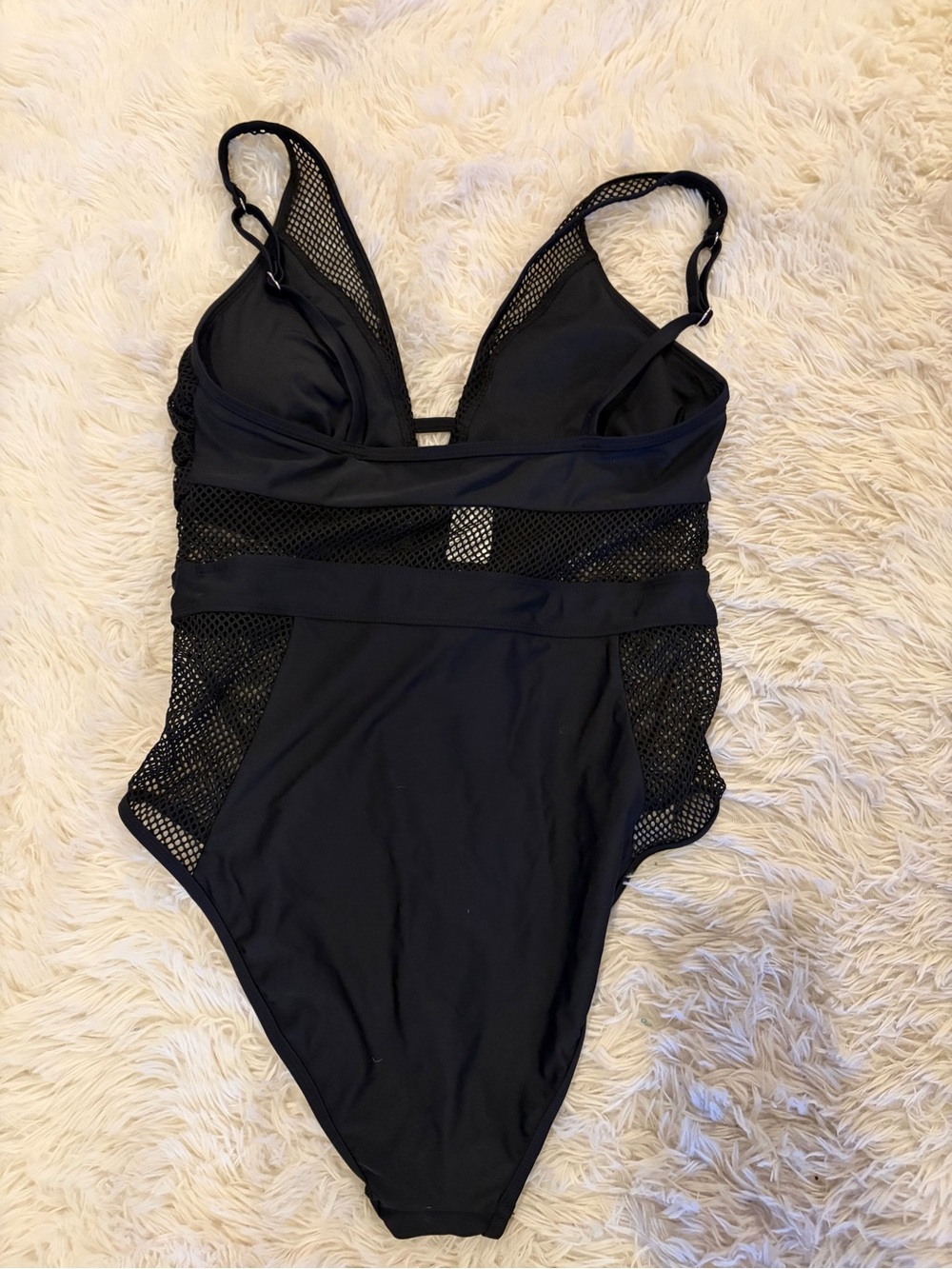 Cupshe Black Mesh One-Piece Swimsuit